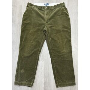 Vintage Polo Ralph Lauren Corduroy Pants Men's 40x30 Green 100% Cotton Classic